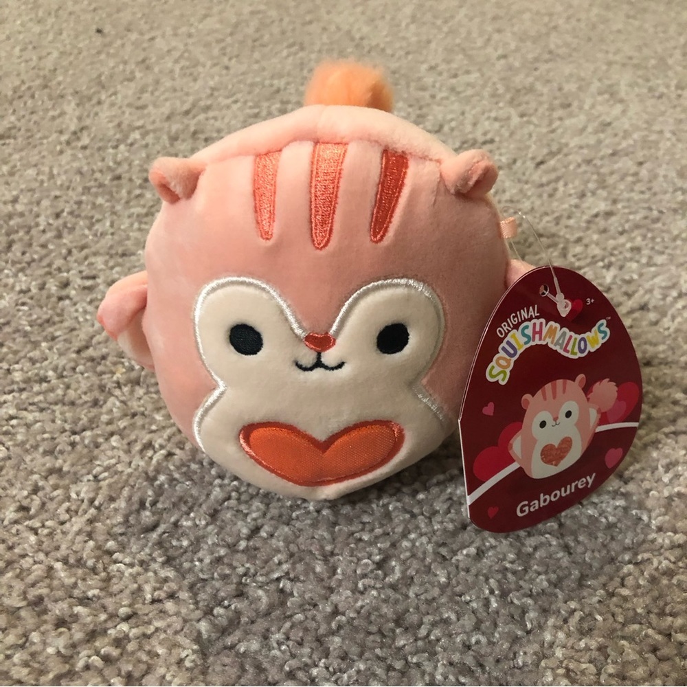 Squishmallow Gabourey flying squirrel Valentines Pink‎ 4.5”